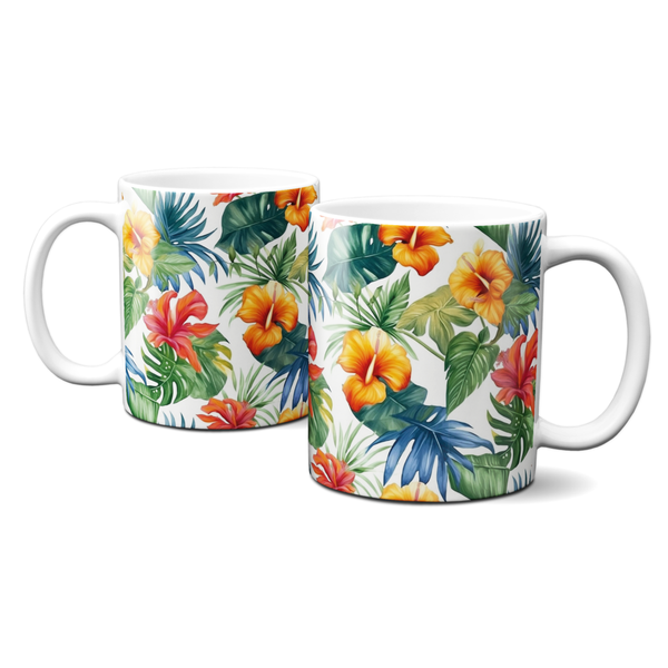 Graffdesign Tasse - Kaffeebecher - Lieblingstasse - Tropical 1 - mit tropischen Blättern - G-LT-255